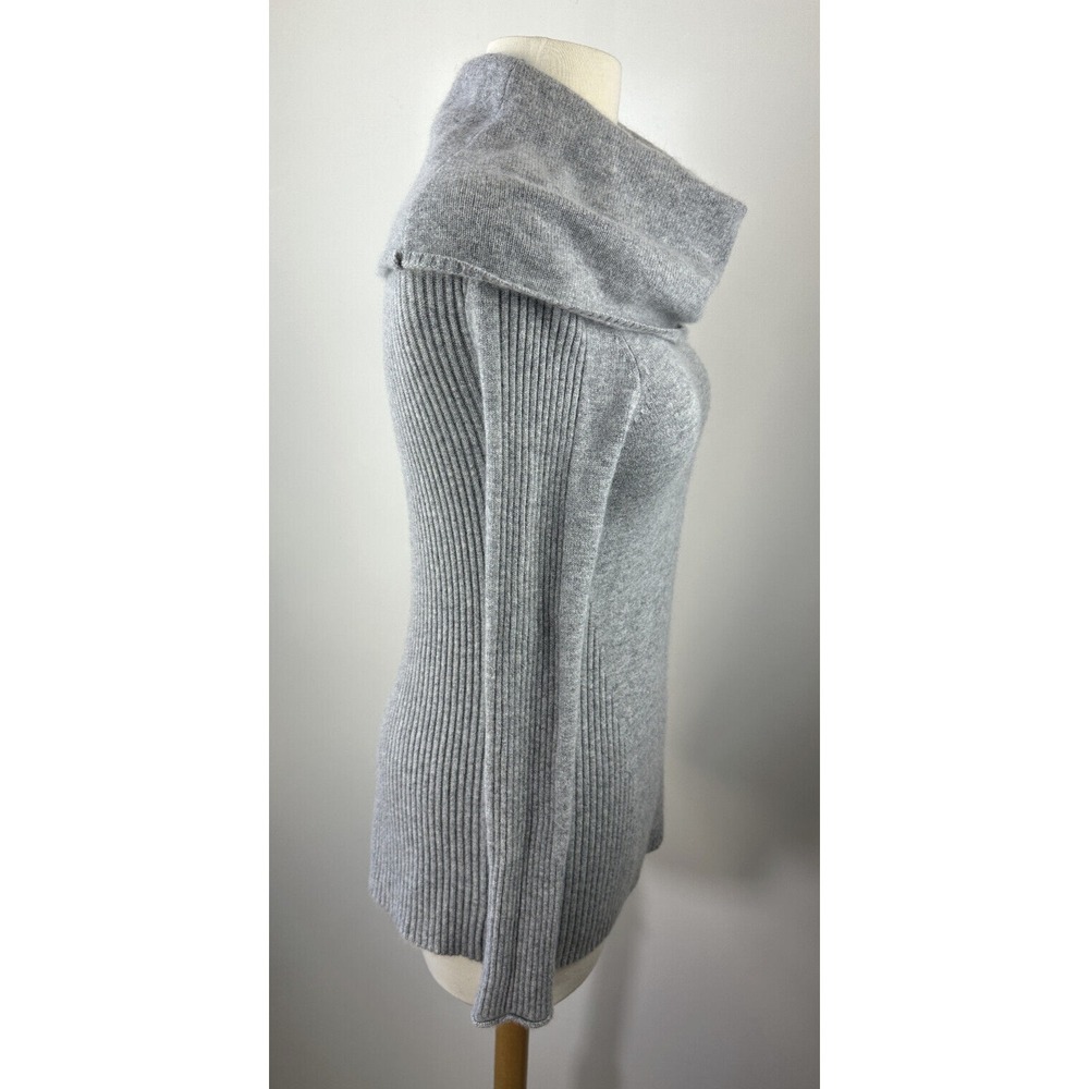 Athleta 100% Cashmere Cascade Sweater Cowl Neck Light Grey Heather Long Size XXS - Picture 10 of 13